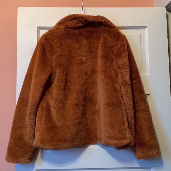 [sold] Vagabond Brown Tan Faux Fur Jacket - Small - Picture 8 of 11
